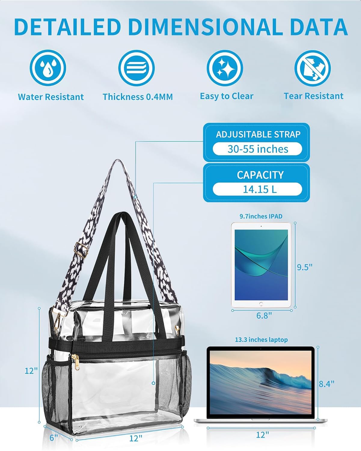 Foto 3 pulgar | Bolsa Transparente Paxiland Para Eventos En Estadios, 30 X 15 X 30 Cm - Venta Internacional.