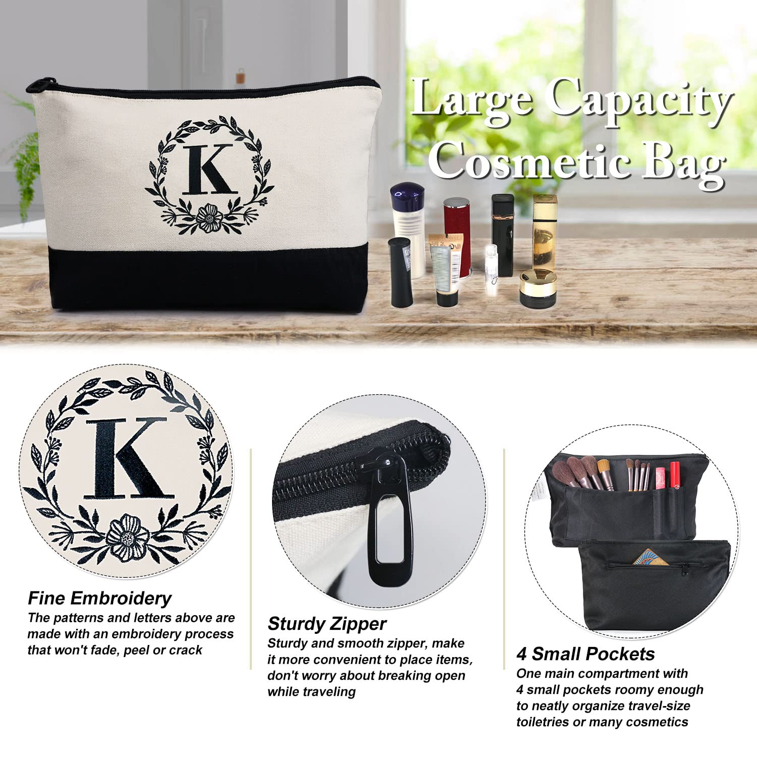 Foto 5 pulgar | Bolso De Mano Beegreen Con La Letra K Bordada Con La Inicial Para Mujer - Venta Internacional.