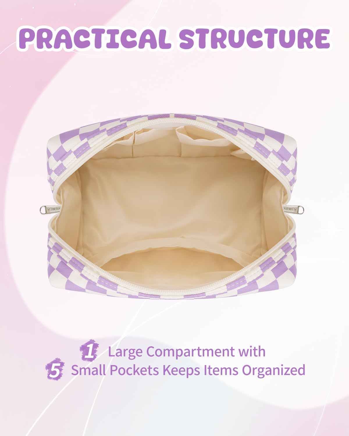 Foto 4 pulgar | Bolsa De Maquillaje Narwey Con Inicial Morada Personalizada, Letra F - Venta Internacional.
