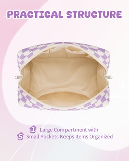 Foto 3 | Bolsa De Maquillaje Narwey Con Inicial Morada Personalizada, Letra F - Venta Internacional.