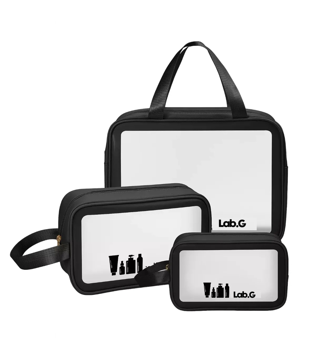 Estuches De Maquillaje Lab.g Bolsa Cosmetiquera Set 3 Neceser, Negro $505