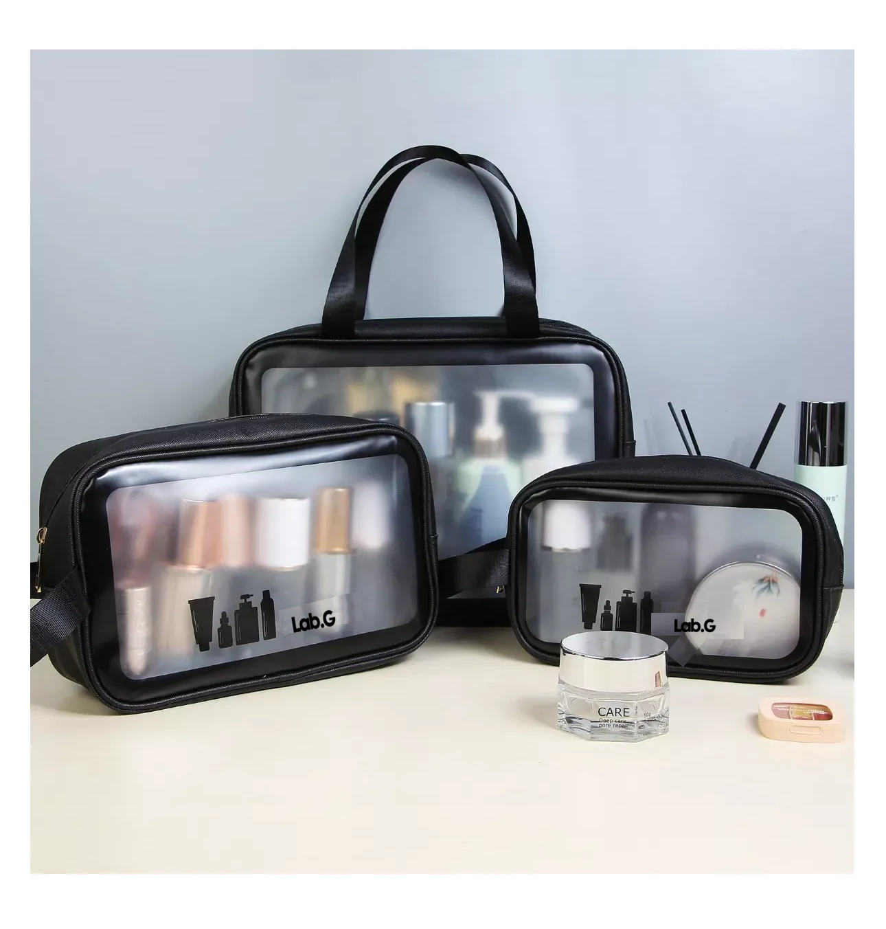 Foto 4 pulgar | Estuches De Maquillaje Lab.g Bolsa Cosmetiquera Set 3 Neceser, Negro
