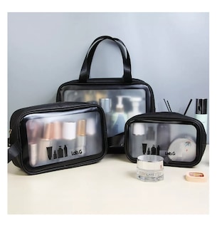Foto 3 | Estuches De Maquillaje Lab.g Bolsa Cosmetiquera Set 3 Neceser, Negro