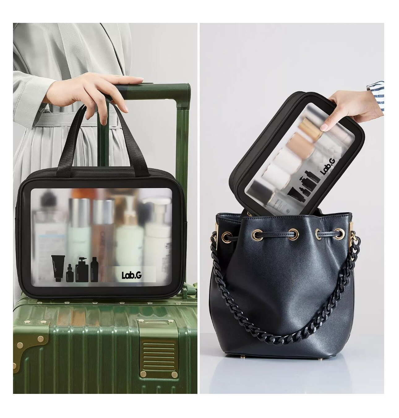 Foto 5 pulgar | Estuches De Maquillaje Lab.g Bolsa Cosmetiquera Set 3 Neceser, Negro