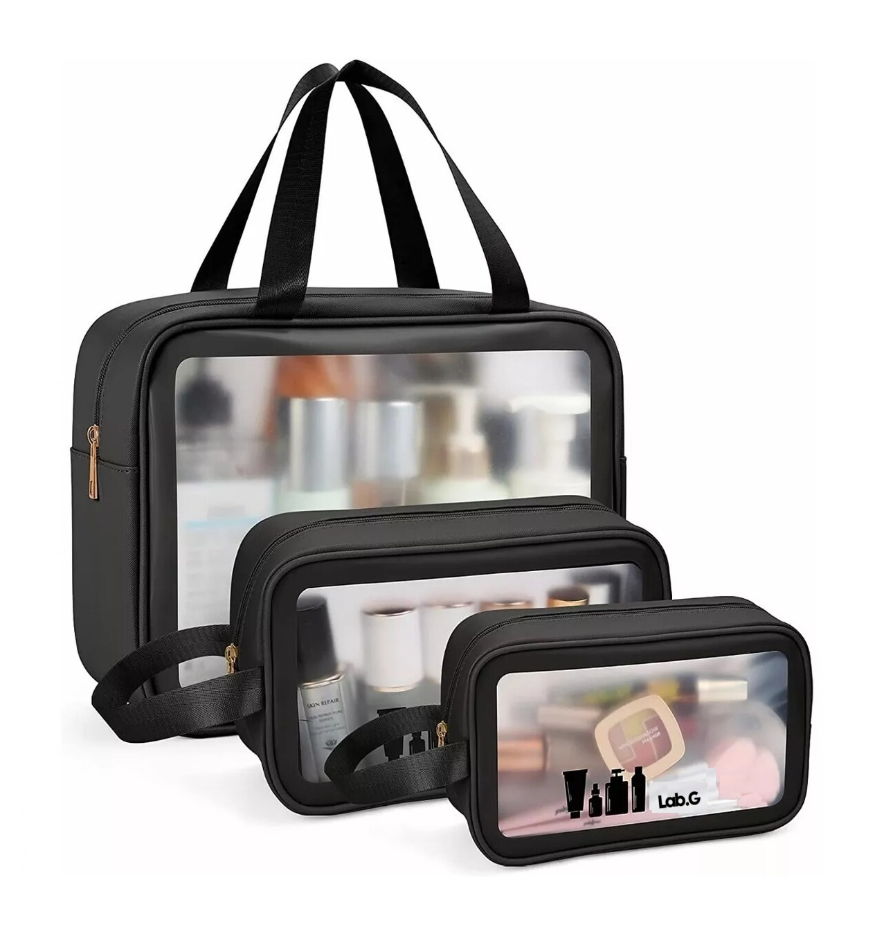 Foto 6 pulgar | Estuches De Maquillaje Lab.g Bolsa Cosmetiquera Set 3 Neceser, Negro