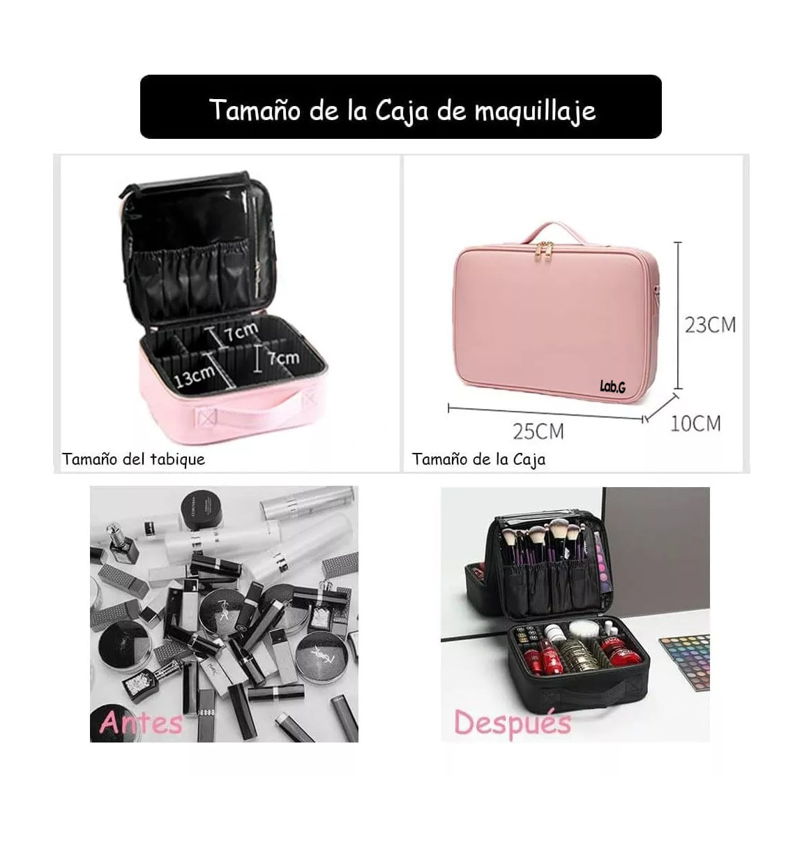 Foto 4 pulgar | Estuche Organizador De Maquillaje De Viaje Para Cosméticos, Rosa