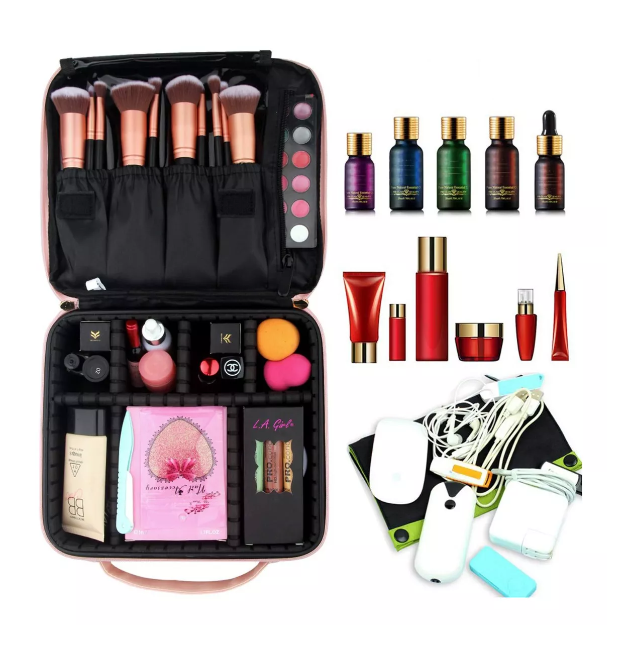 Foto 5 pulgar | Estuche Organizador De Maquillaje De Viaje Para Cosméticos, Rosa