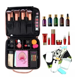 Foto 4 | Estuche Organizador De Maquillaje De Viaje Para Cosméticos, Rosa