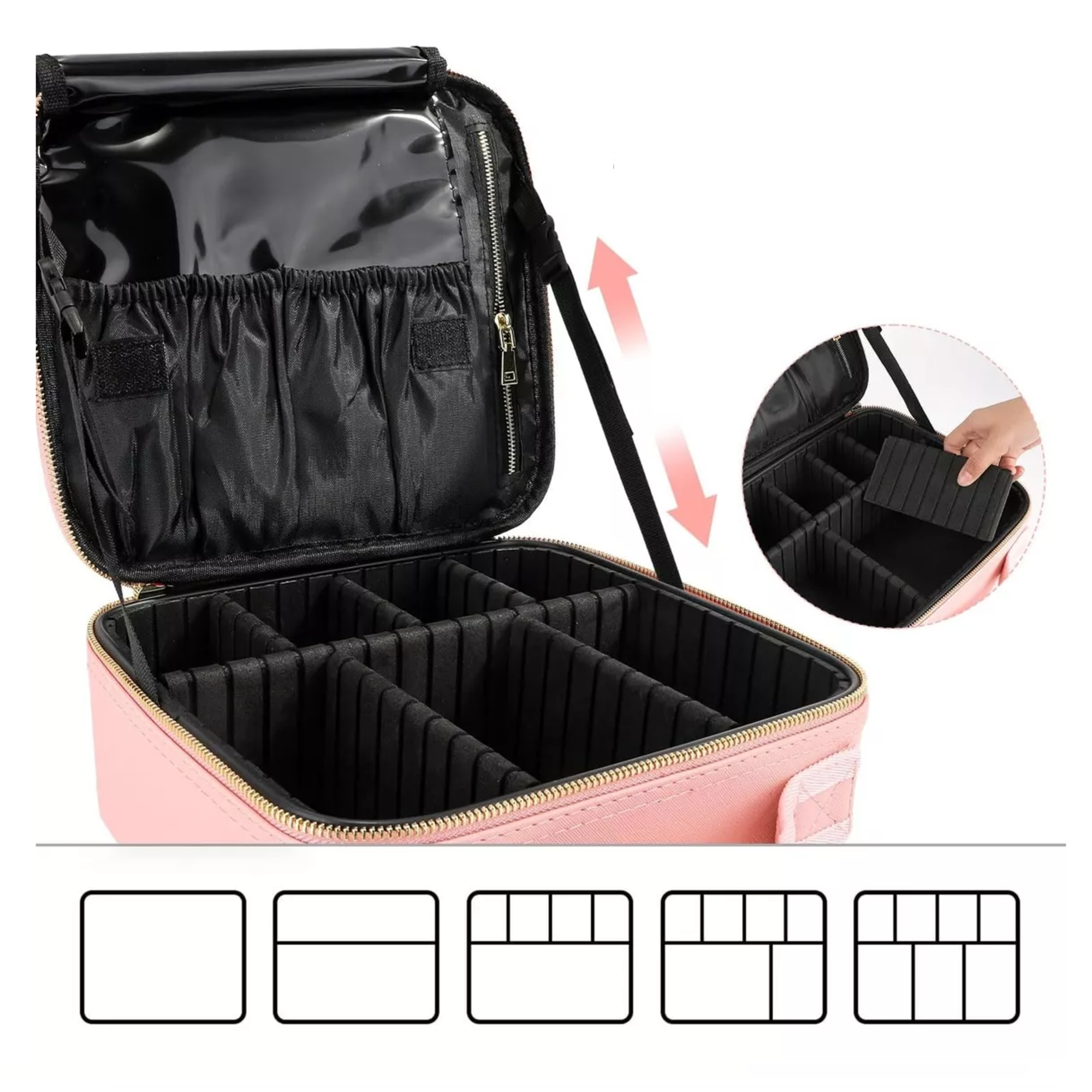 Foto 6 pulgar | Estuche Organizador De Maquillaje De Viaje Para Cosméticos, Rosa