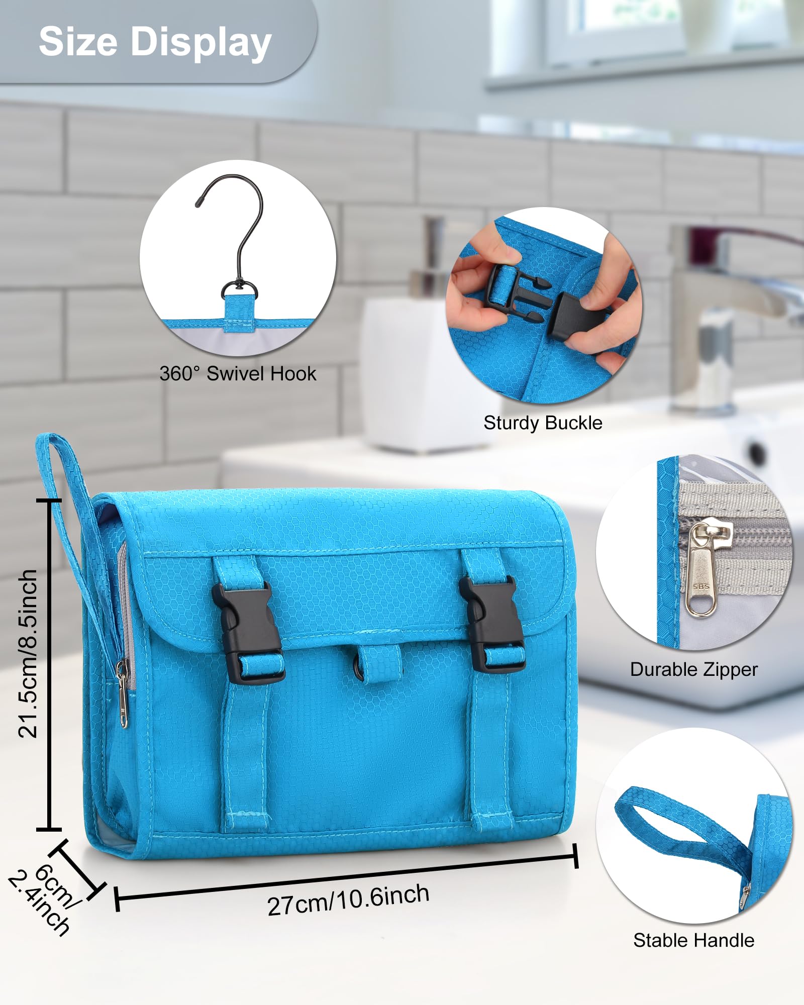 Foto 2 | Neceser Colgante De Viaje Relavel A Prueba De Agua (azul) - Venta Internacional.