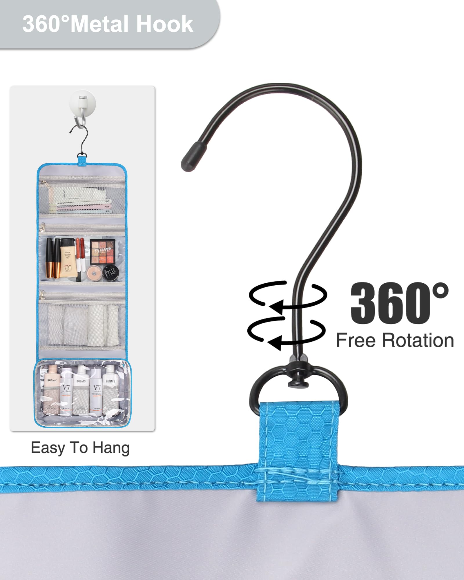 Foto 4 | Neceser Colgante De Viaje Relavel A Prueba De Agua (azul) - Venta Internacional.