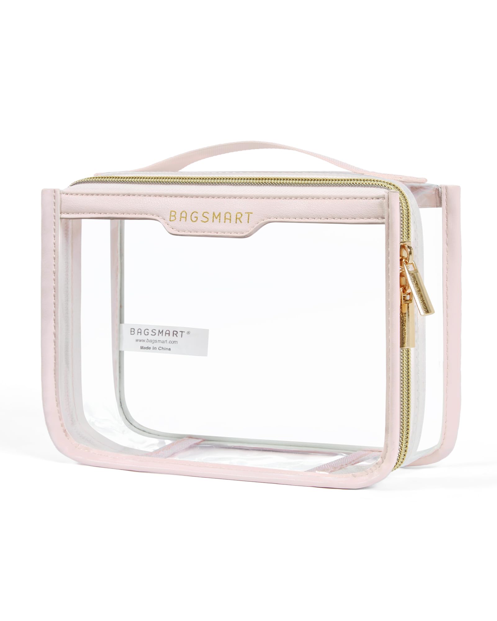 Neceser De Maquillaje Bagsmart, Transparente, Para Mujer, Color Rosa - Venta Internacional.