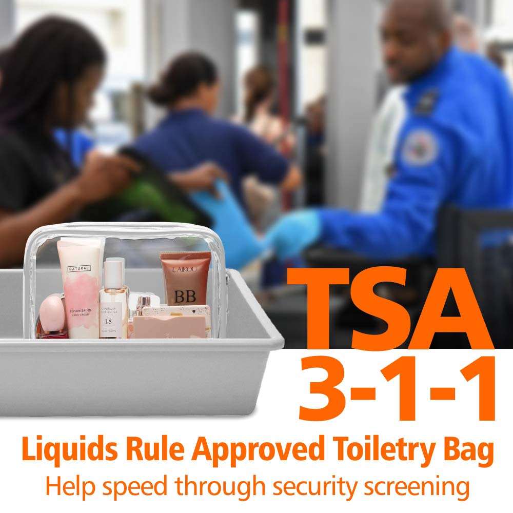 Foto 2 | Bolsa De Maquillaje Transparente Packism Impermeable Aprobada Por La Tsa, Paquete De 3 - Venta Internacional.