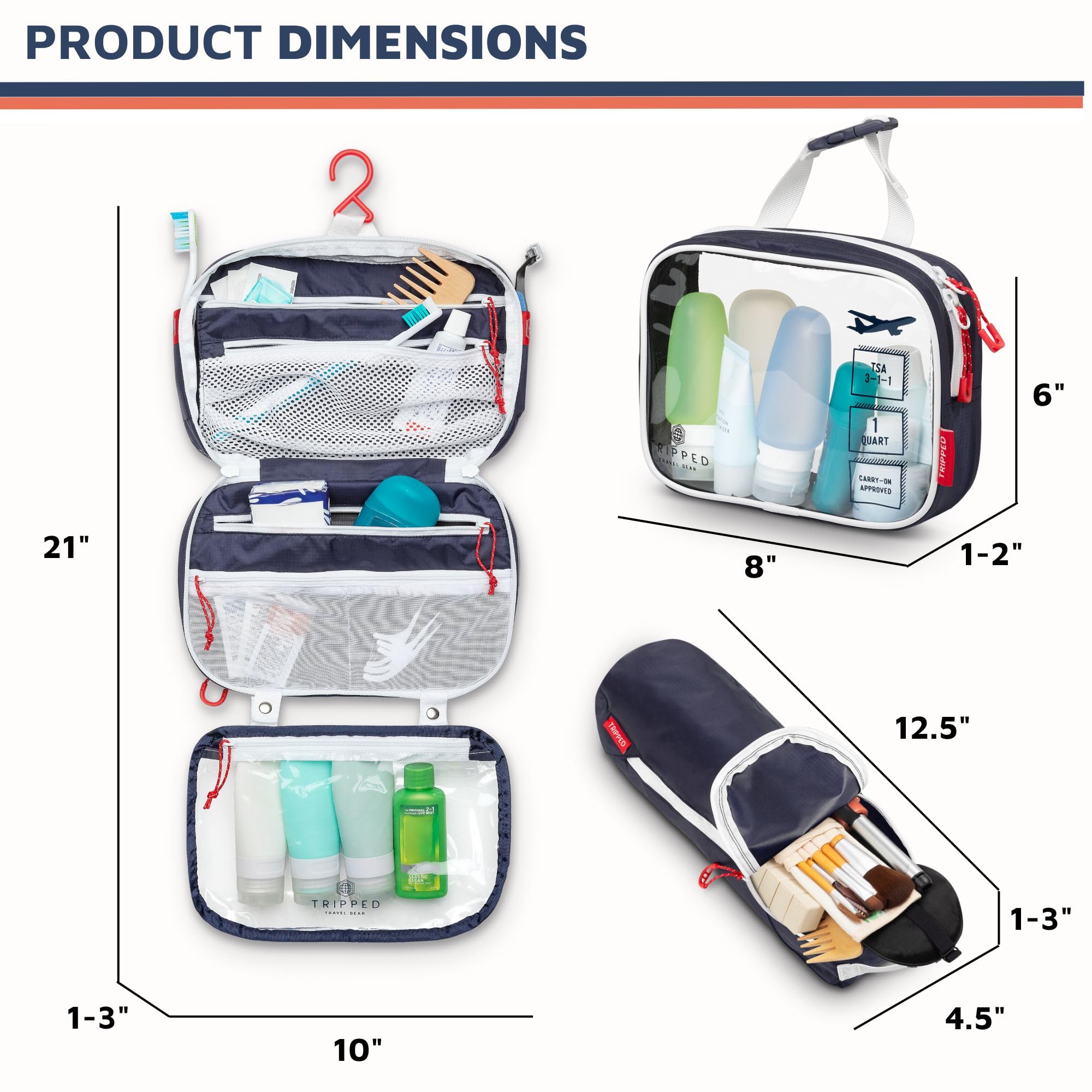 Foto 2 | Set De Neceseres Tripped Para Colgar Artículos De Viaje +311 Tsa - Venta Internacional.