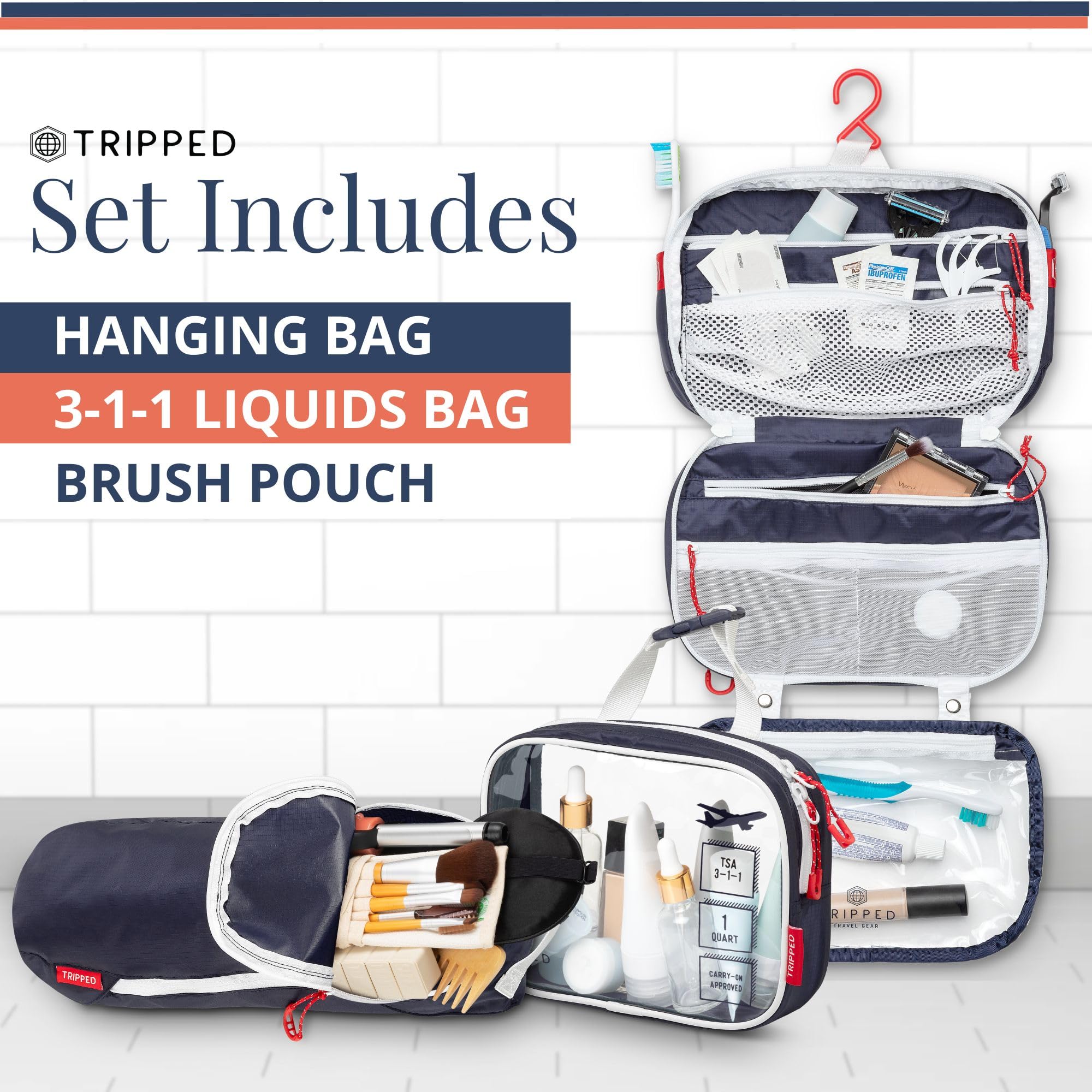 Foto 4 pulgar | Set De Neceseres Tripped Para Colgar Artículos De Viaje +311 Tsa - Venta Internacional.