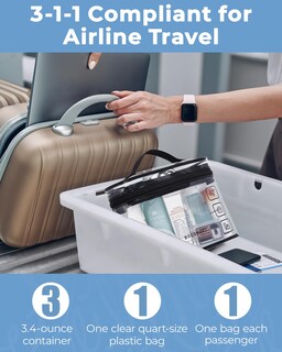 Foto 6 | Neceser Bagsmart Aprobado Por La Tsa, Paquete De 3 Unidades, Maquillaje Transparente, Negro - Venta Internacional.