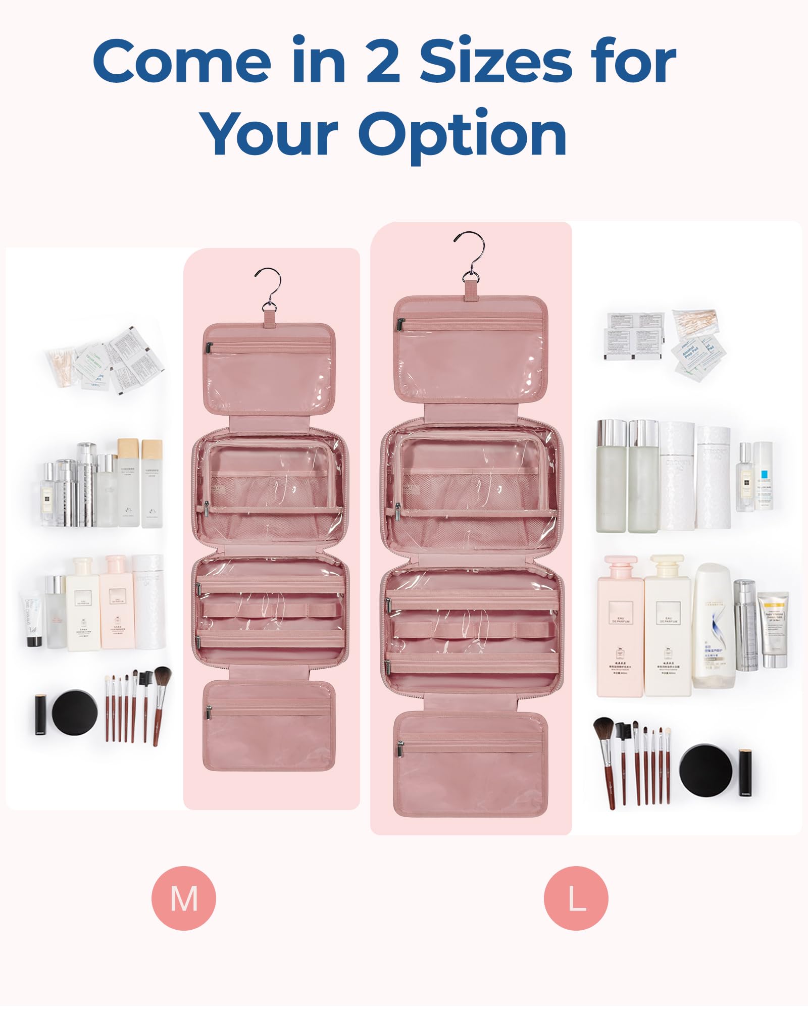 Foto 5 pulgar | Neceser Bagsmart Travel Con Organizador De Joyas, Color Rosa Oscuro - Venta Internacional.