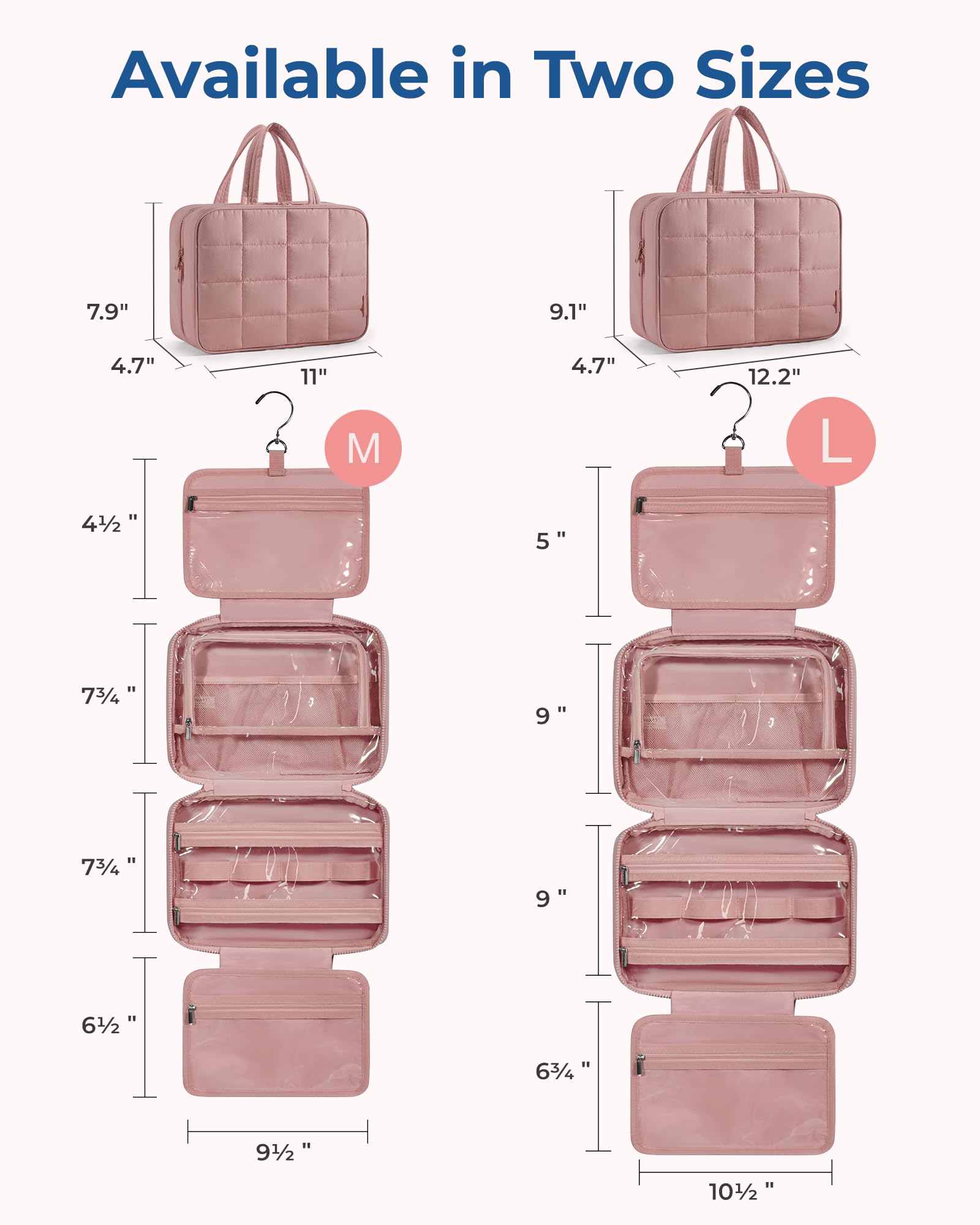 Foto 7 pulgar | Neceser Bagsmart Travel Con Organizador De Joyas, Color Rosa Oscuro - Venta Internacional.