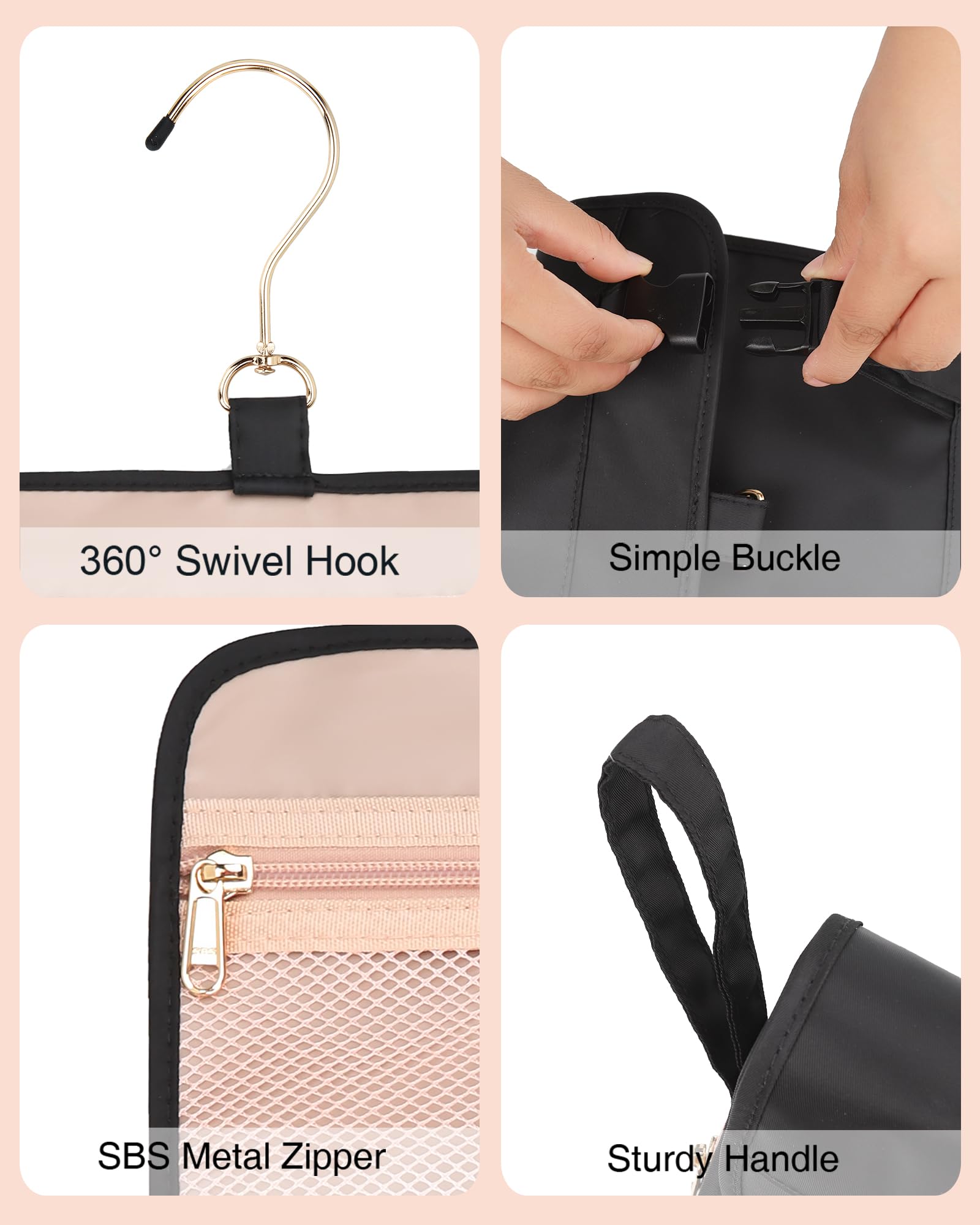 Foto 7 pulgar | Neceser Colgante Relavel Impermeable Para Mujer, Color Negro - Venta Internacional.