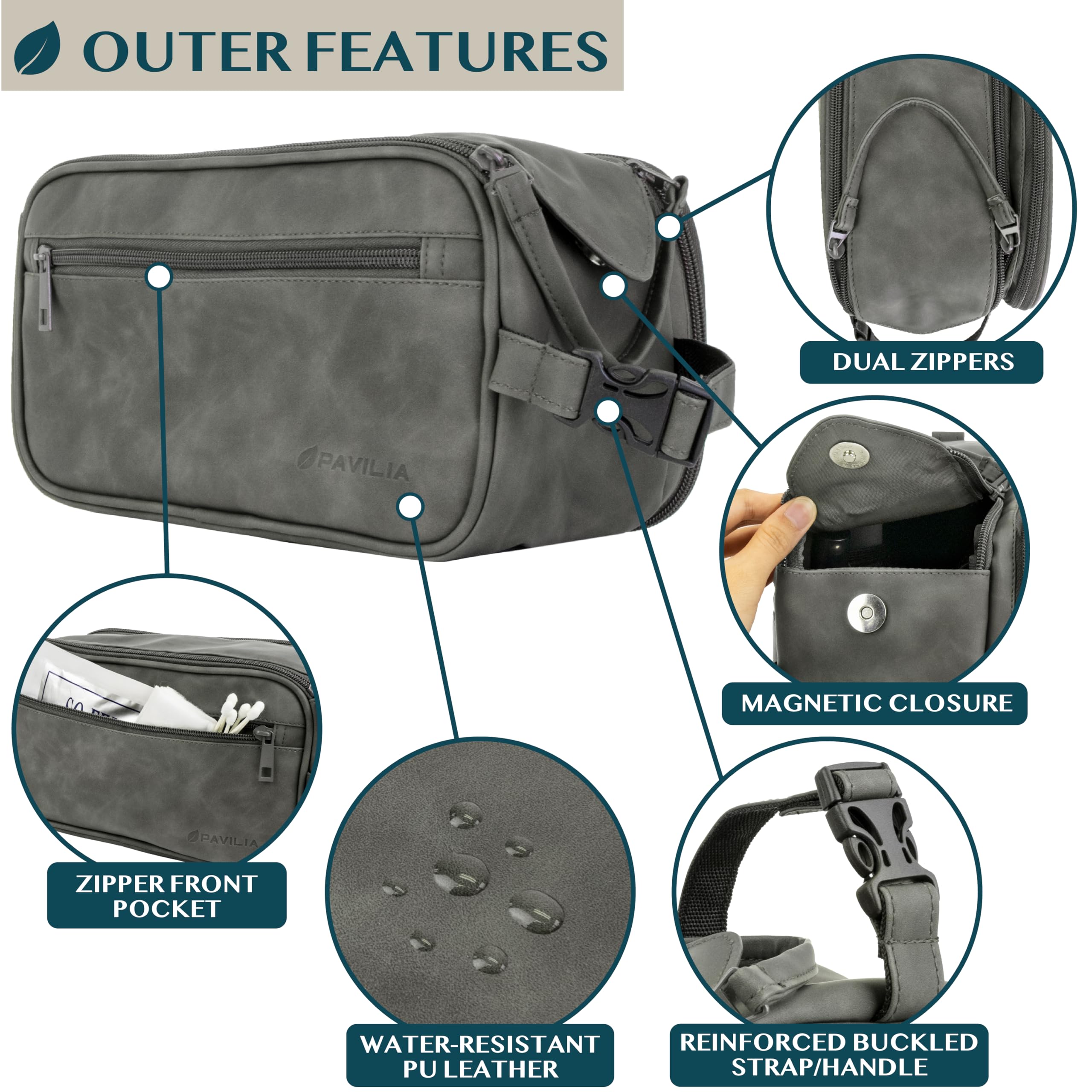 Foto 3 | Neceser Pavilia Travel Essentials Shaving Dopp Kit Para Hombre - Venta Internacional.