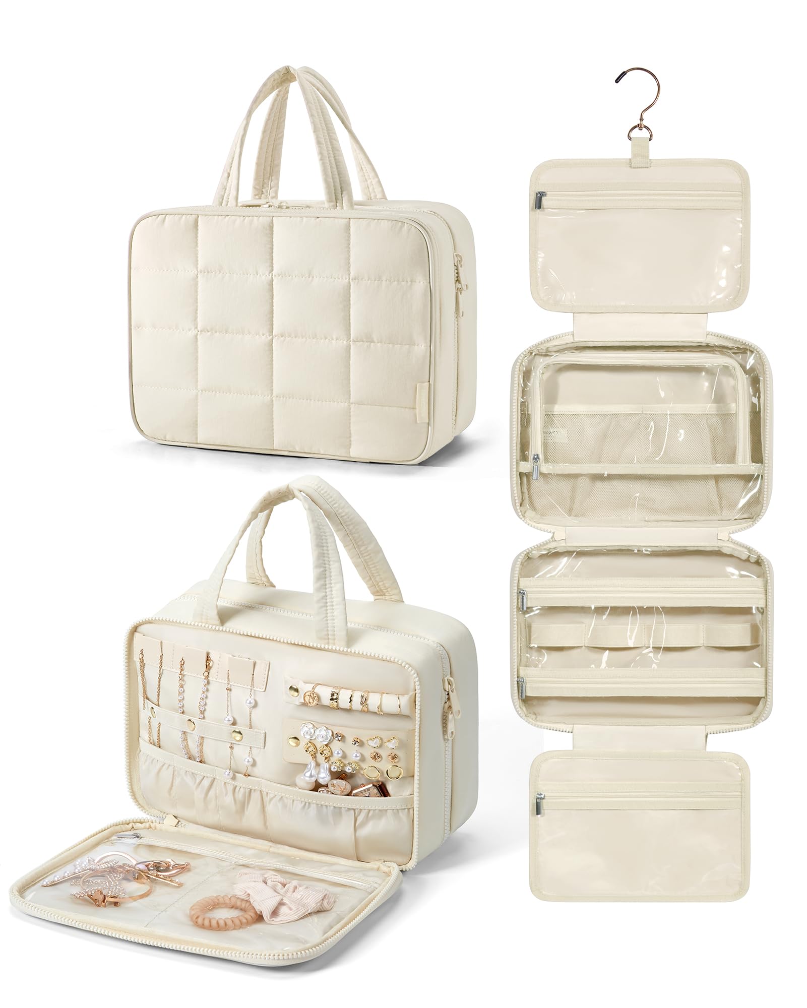 Foto 2 pulgar | Neceser Bagsmart Travel Con Organizador De Joyas, Color Beige - Venta Internacional.