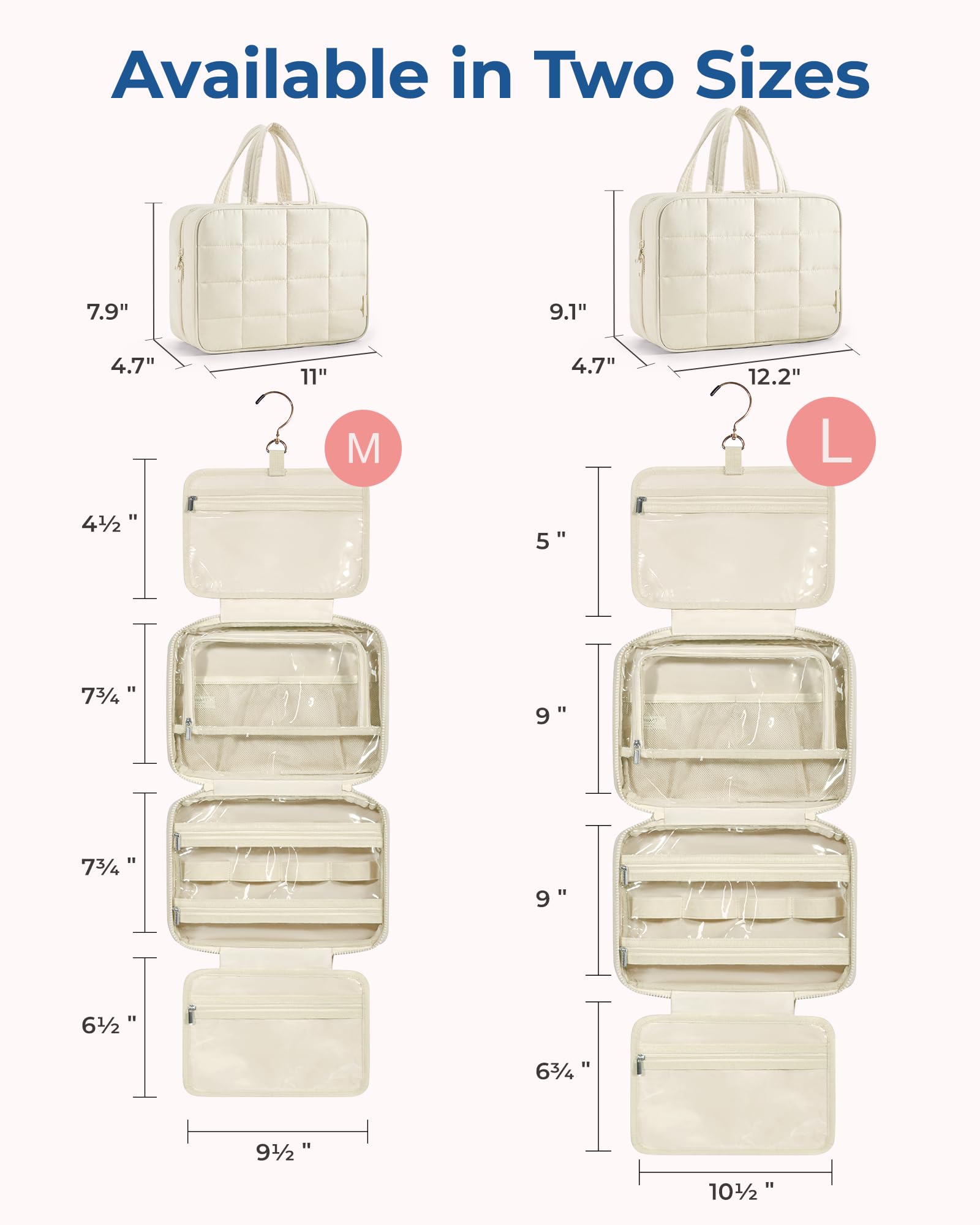 Foto 7 pulgar | Neceser Bagsmart Travel Con Organizador De Joyas, Color Beige - Venta Internacional.
