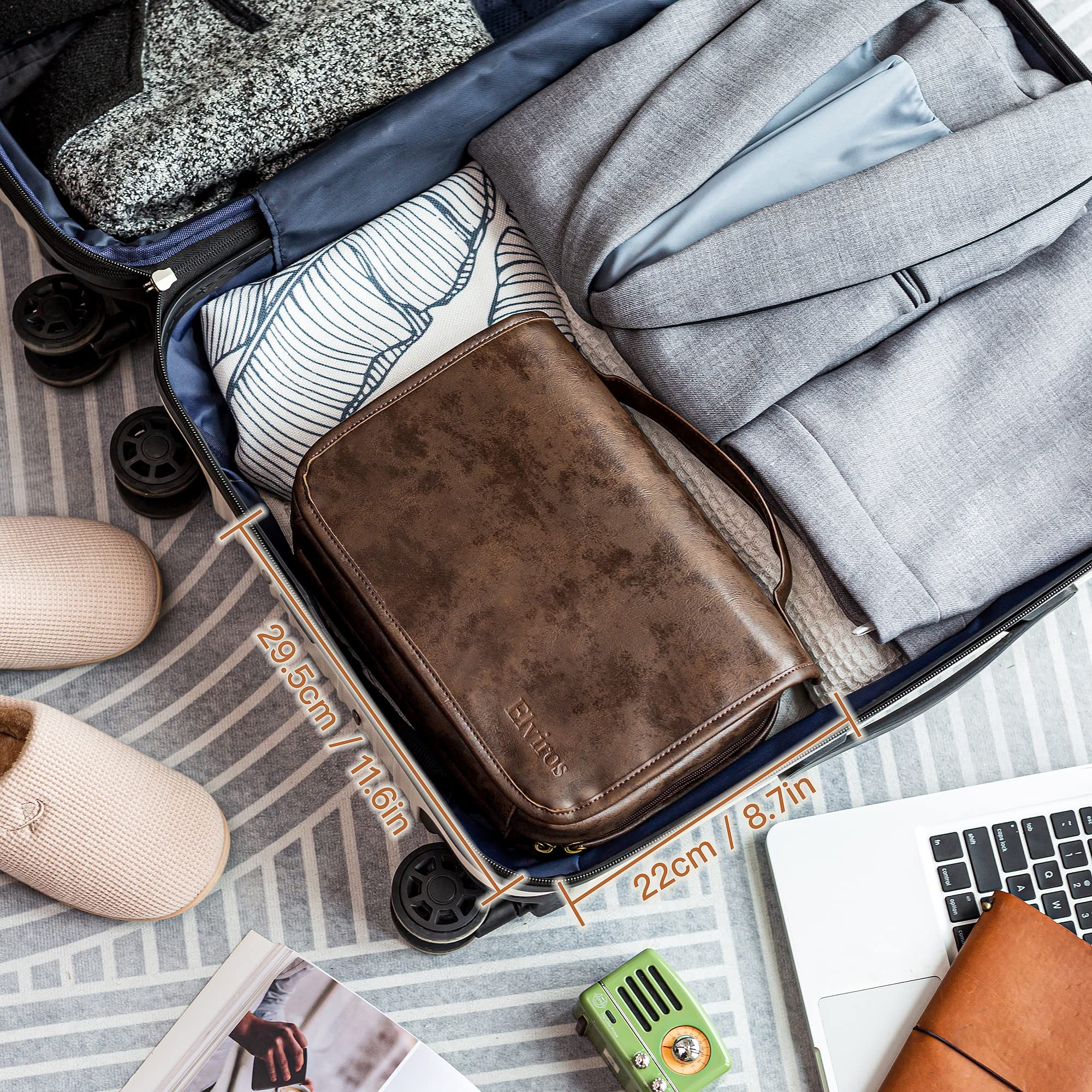 Foto 7 | Neceser Elviros Para Colgar, Extraíble, De Viaje, Piel Sintética - Venta Internacional.