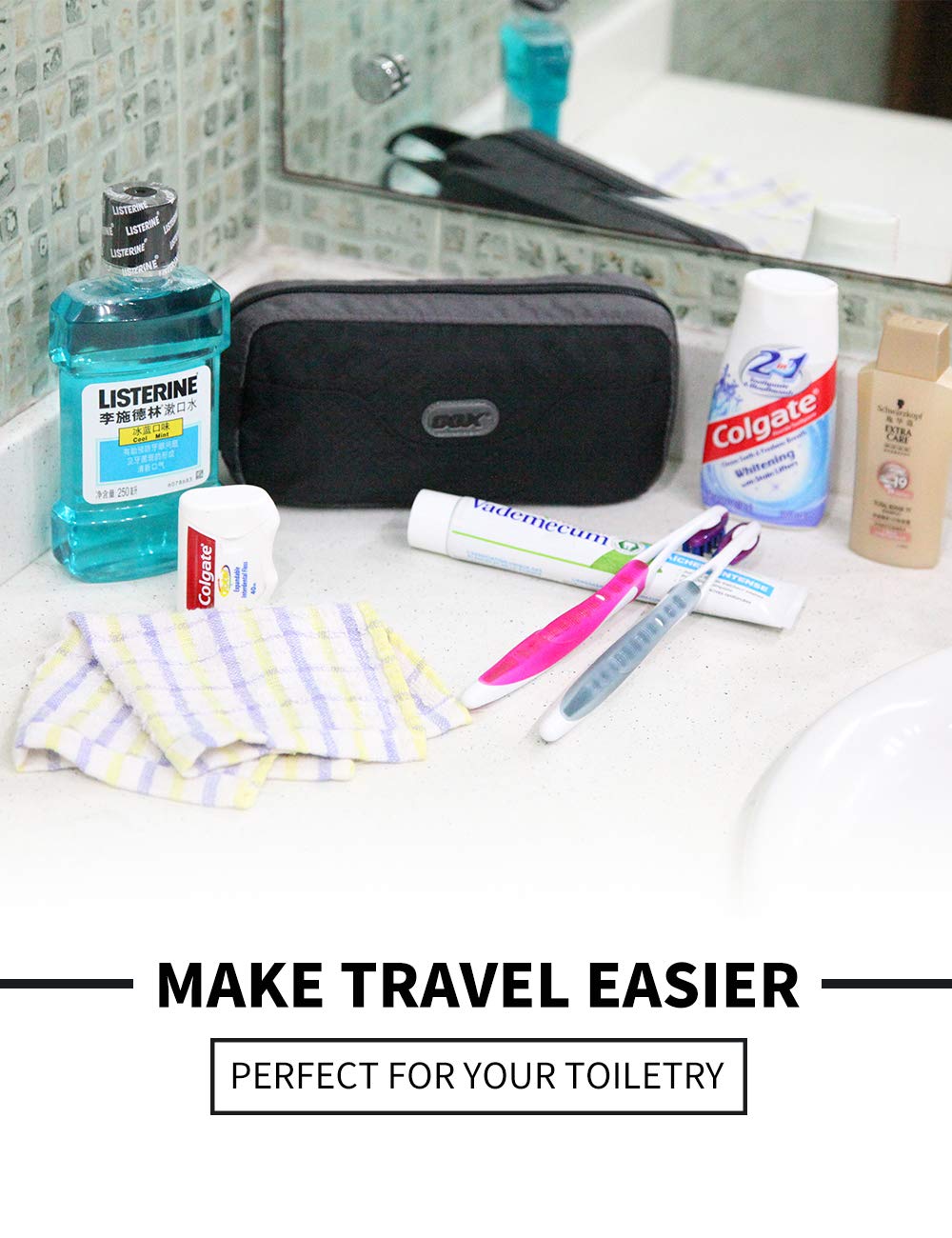Foto 3 pulgar | Estuche De Viaje Gox Dopp Kit Para Hombre, Color Negro - Venta Internacional.