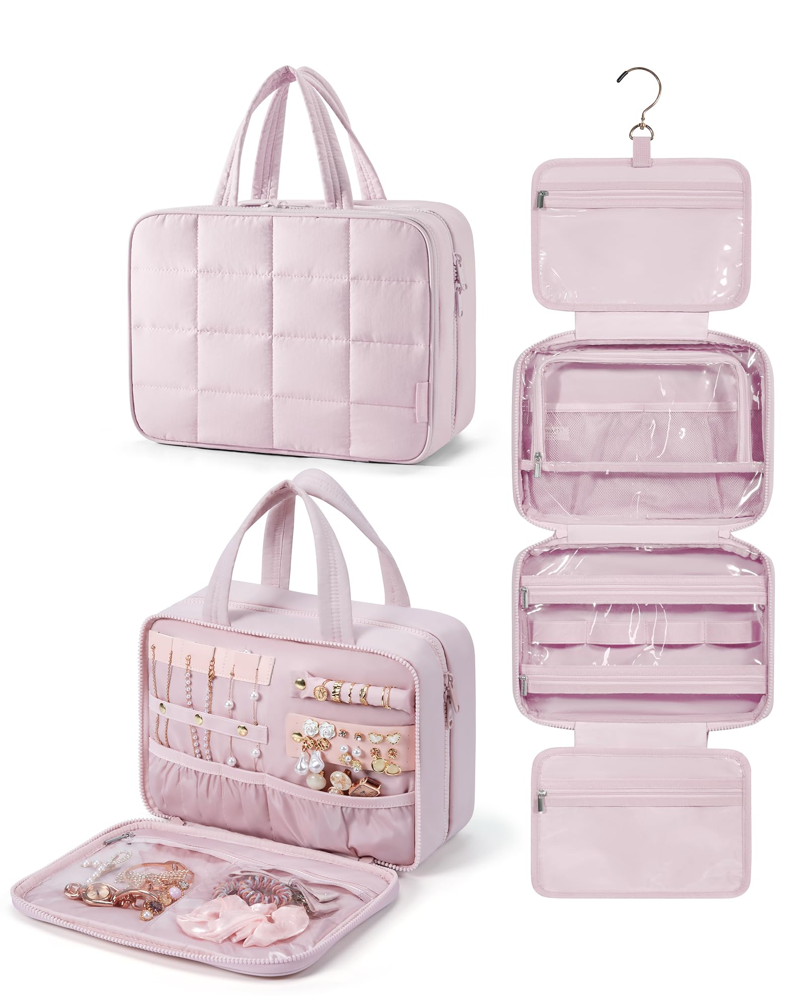 Foto 2 pulgar | Neceser Bagsmart Travel Con Organizador De Joyas Pink-m - Venta Internacional.