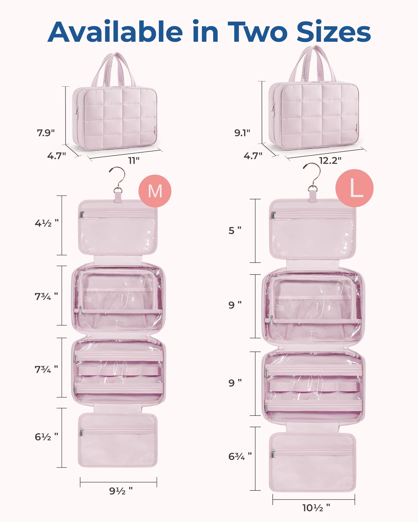 Foto 7 pulgar | Neceser Bagsmart Travel Con Organizador De Joyas Pink-m - Venta Internacional.