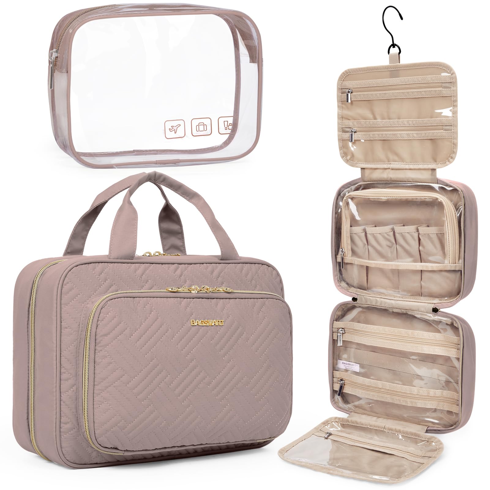 Neceser Bagsmart Organizador De Maquillaje Colgante Para Viajes, Color Morado - Venta Internacional.