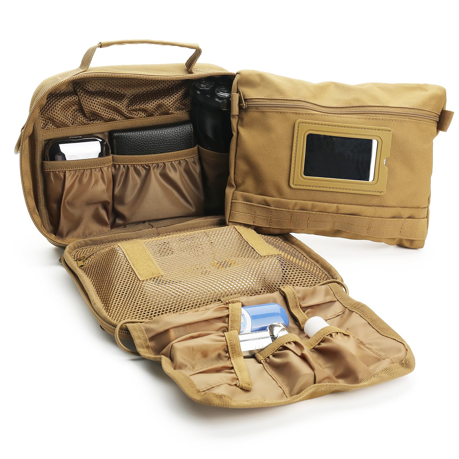 Foto 4 pulgar | Neceser Smont Tactical Para Hombre, Kit Dopp De Viaje, Color Marrón - Venta Internacional.