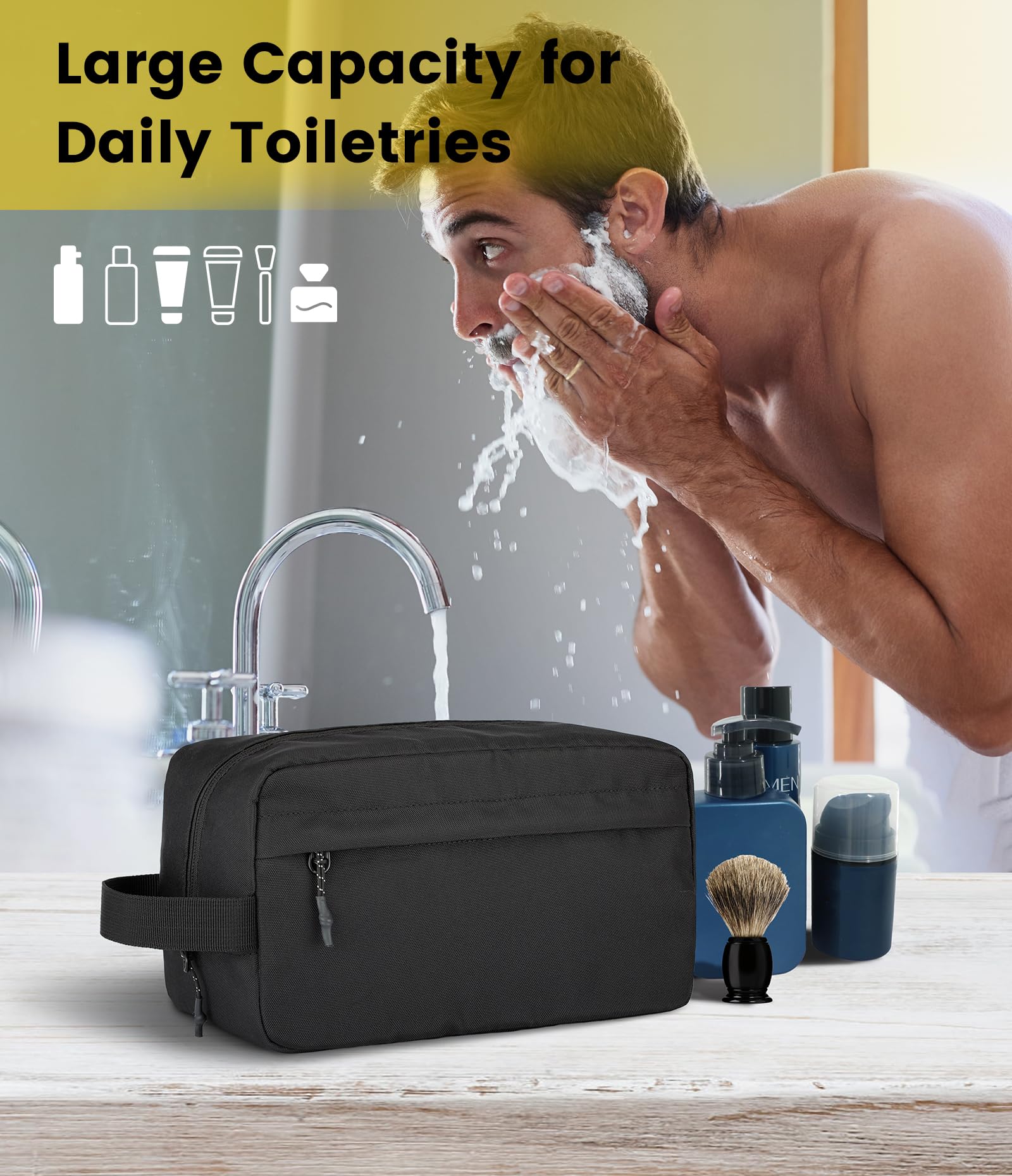 Foto 6 pulgar | Neceser De Viaje Vorspack Para Hombre Resistente Al Agua, Color Negro - Venta Internacional.