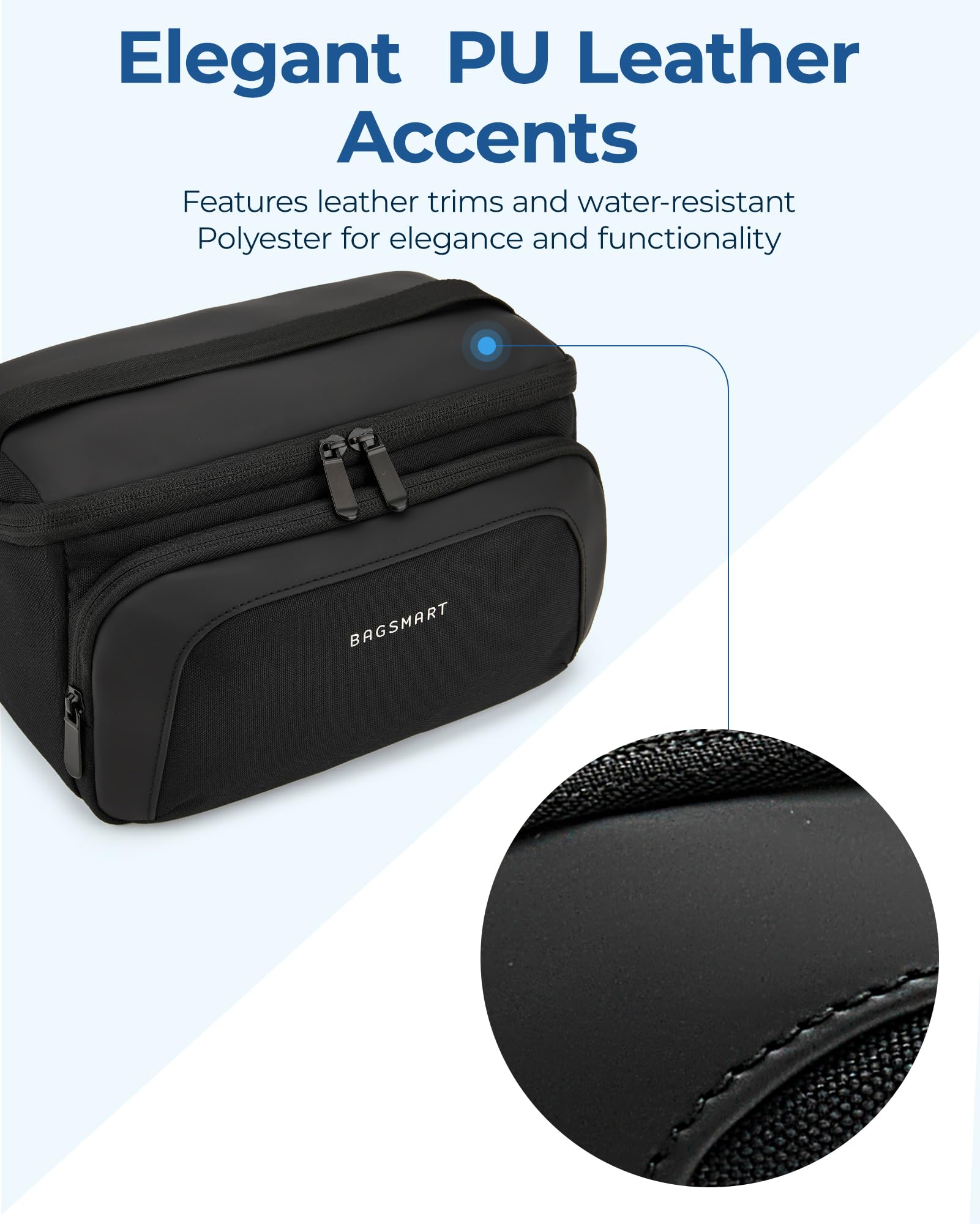 Foto 3 | Neceser Bagsmart Para Hombre Resistente Al Agua - Negro - Venta Internacional.