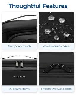 Foto 5 | Neceser Bagsmart Para Hombre Resistente Al Agua - Negro - Venta Internacional.