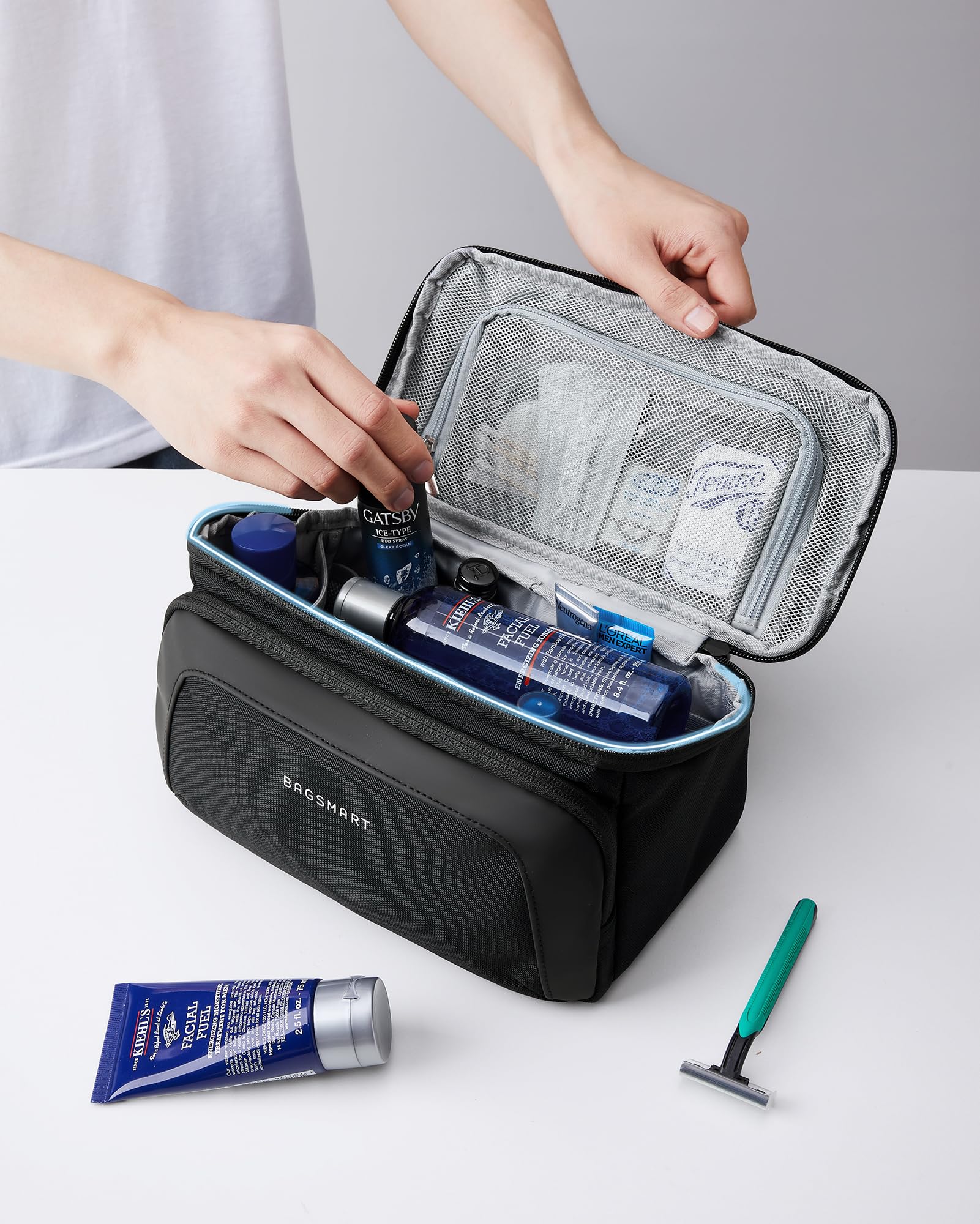 Foto 7 | Neceser Bagsmart Para Hombre Resistente Al Agua - Negro - Venta Internacional.