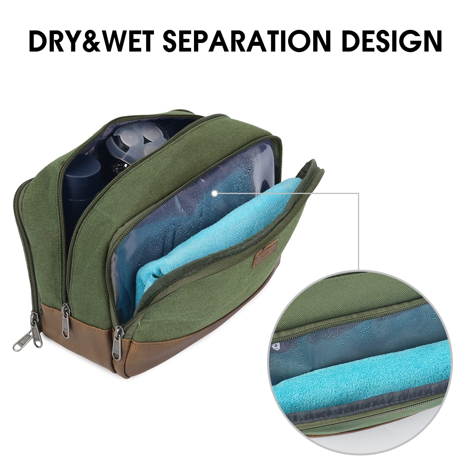 Foto 3 | Neceser De Viaje Wandf Ultrafino Resistente Al Agua Verde - Venta Internacional.