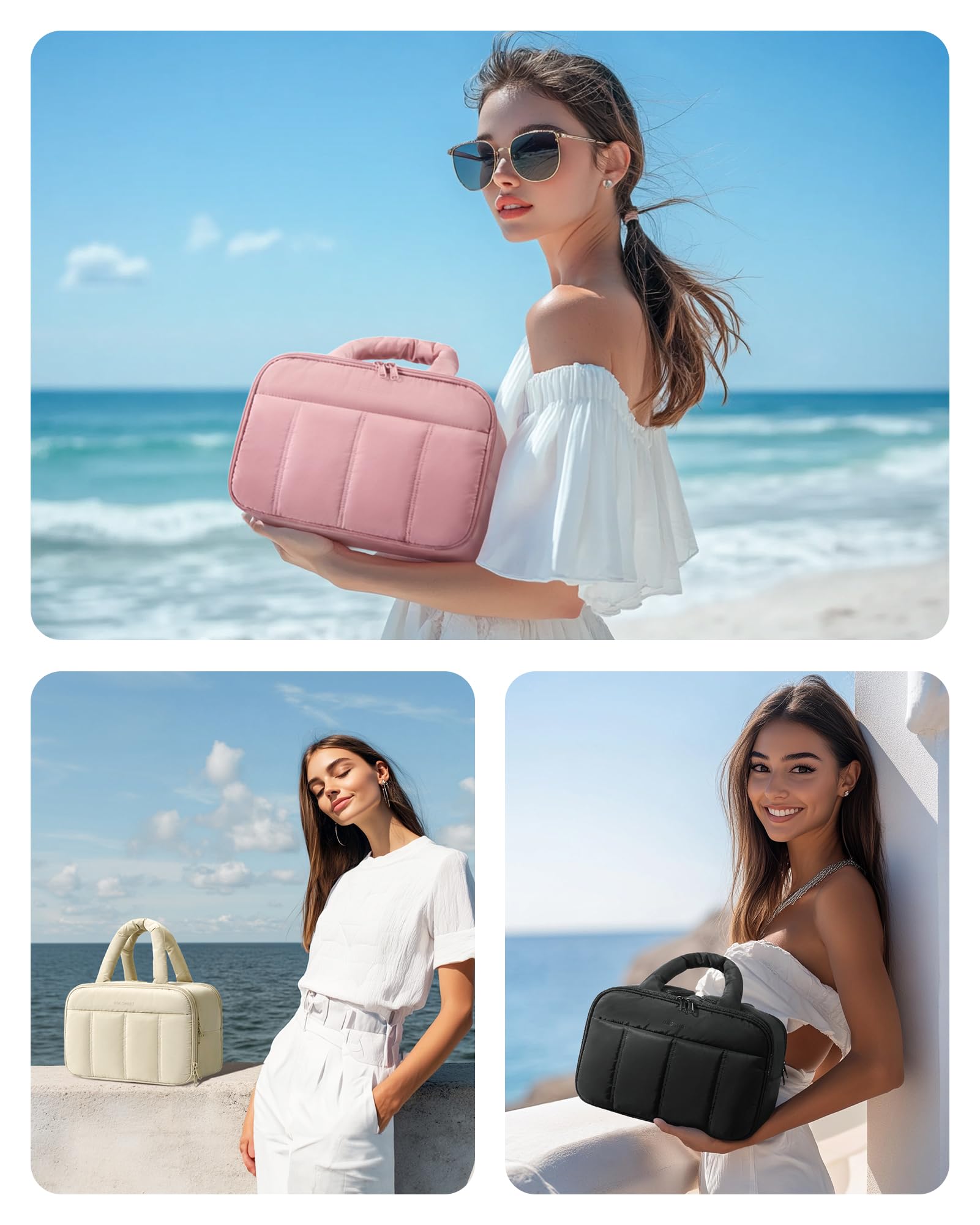 Foto 3 pulgar | Neceser Bagsmart Puffy Grande Para Mujer Con Asa Negro - Venta Internacional.