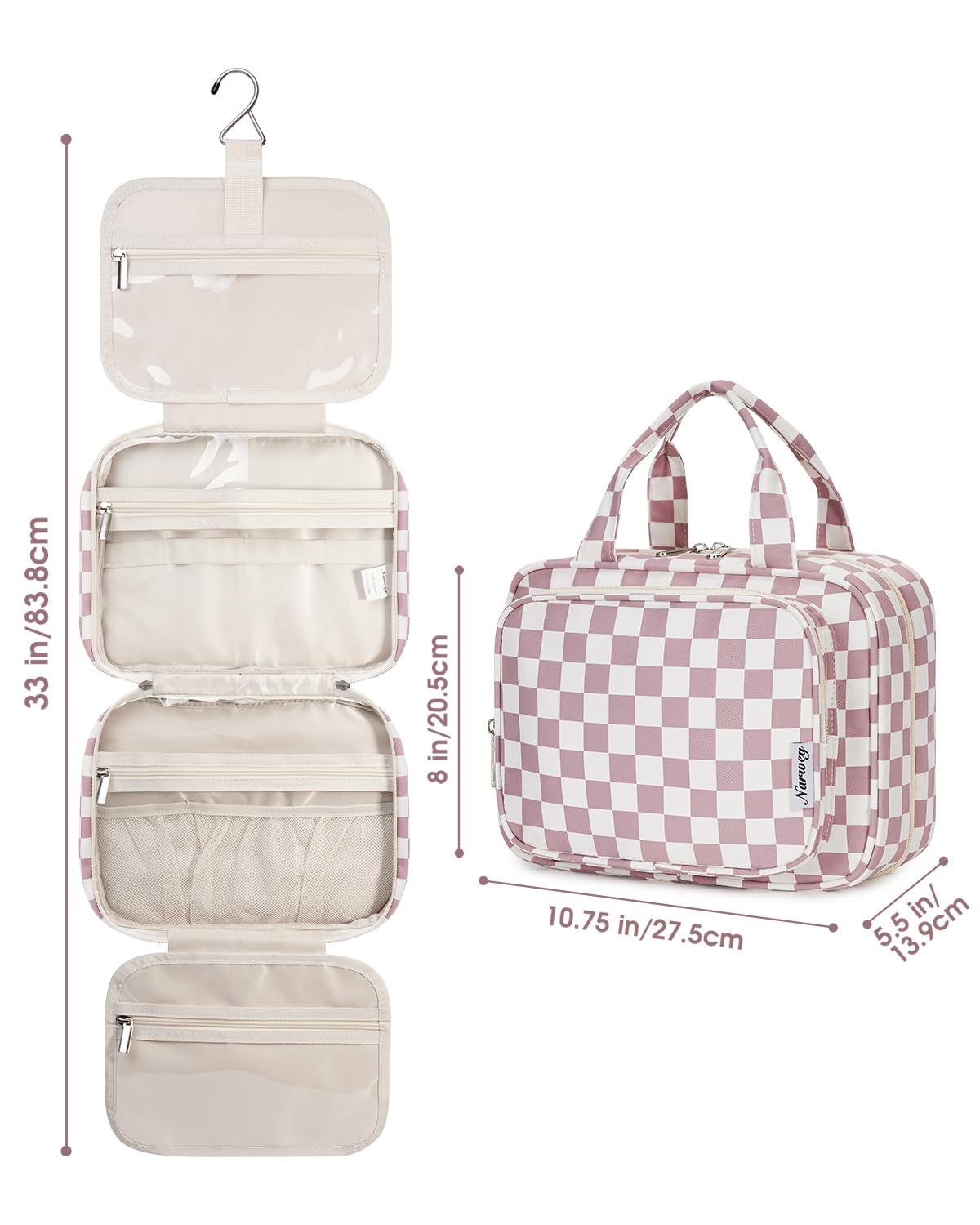 Foto 8 pulgar | Neceser Colgante Narwey Para Mujer Travel Dusty Rose - Venta Internacional.