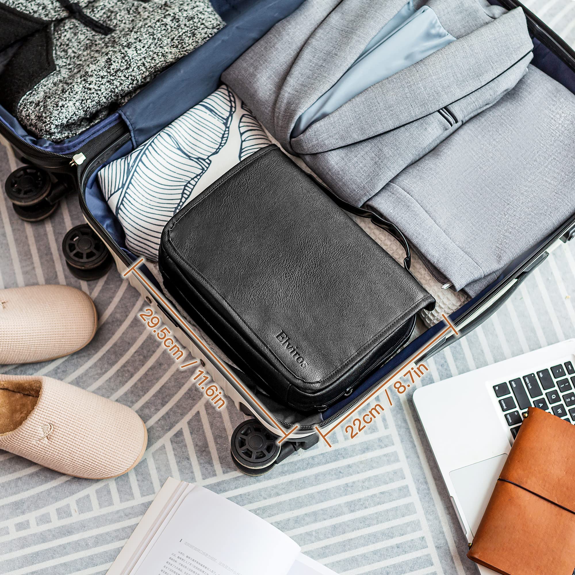 Foto 7 | Neceser Elviros Para Colgar, Extraíble, De Viaje, Piel Sintética - Venta Internacional.