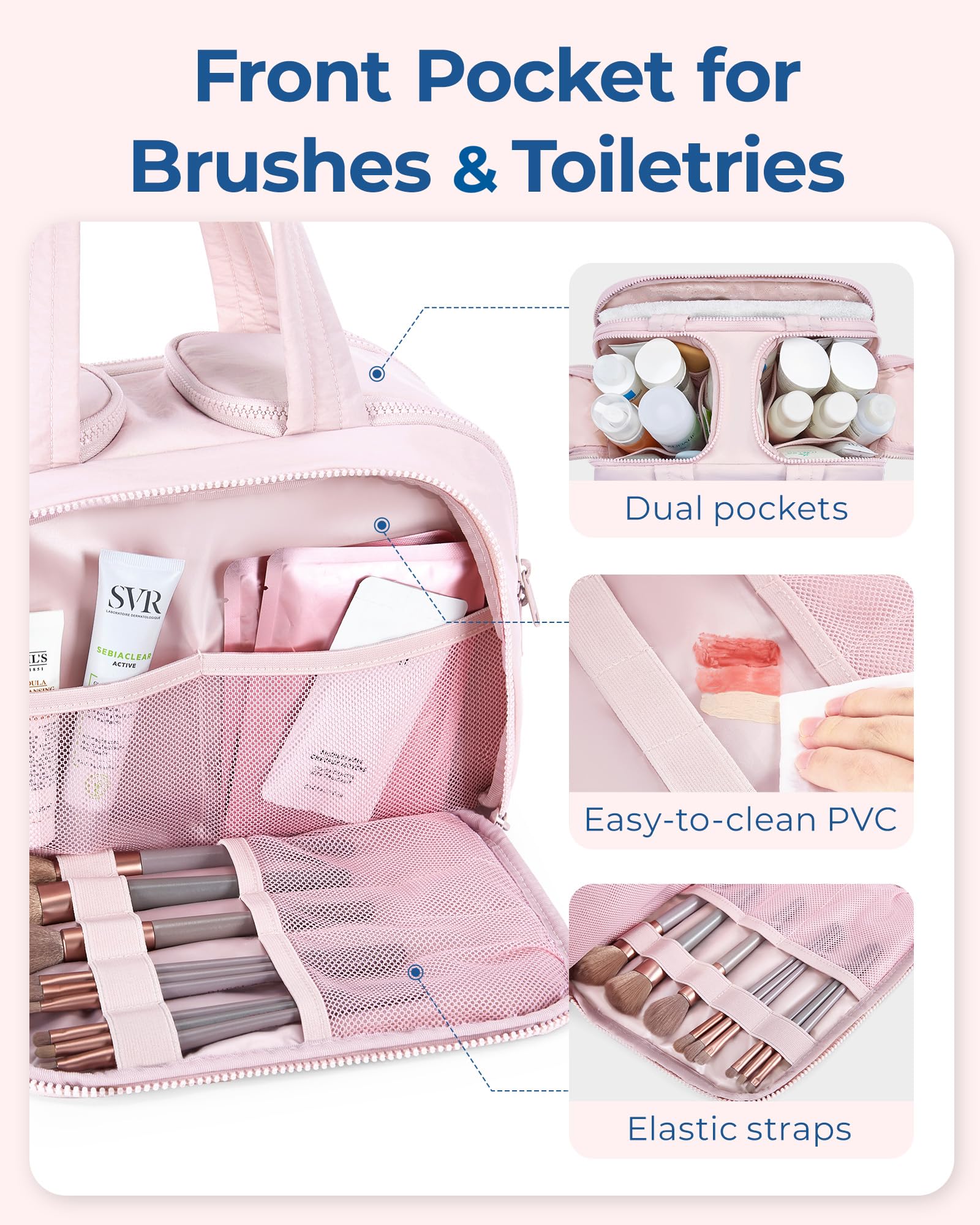 Foto 4 | Neceser Bagsmart Travel Ligero Grande Rosa Para Mujer - Venta Internacional.