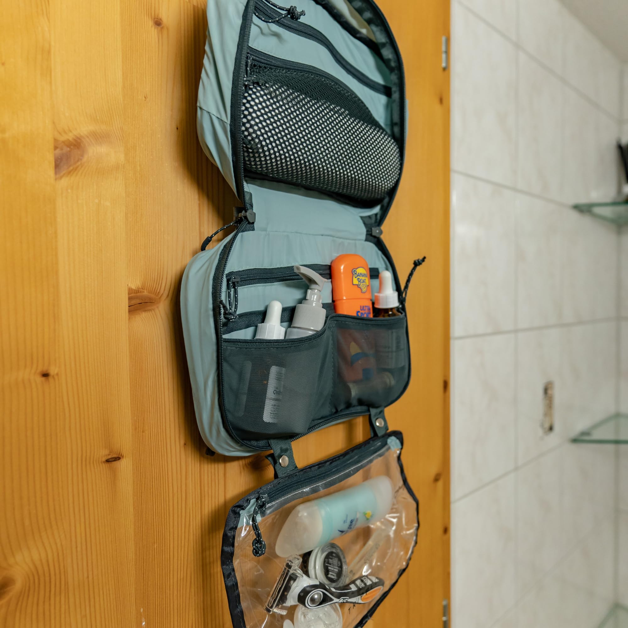 Foto 7 | Set De Neceser Tripped Para Colgar Artículos De Viaje, Color Verde Azulado - Venta Internacional.