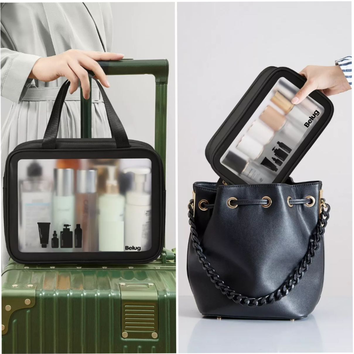 Foto 4 | Estuches De Maquillaje Bolsa Cosmetiquera Set 3 Neceser, Belugnegro
