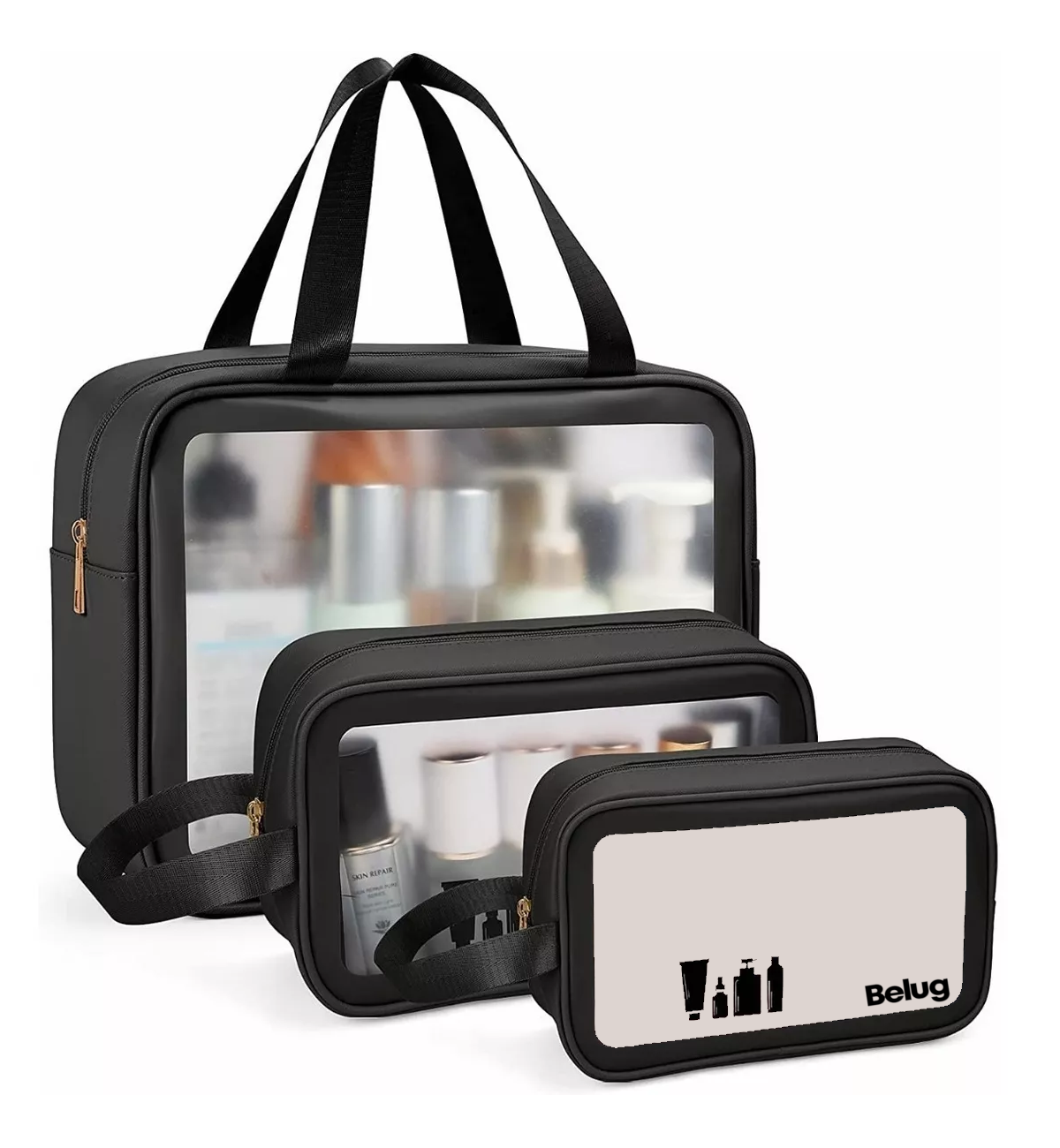Foto 5 | Estuches De Maquillaje Bolsa Cosmetiquera Set 3 Neceser, Belugnegro