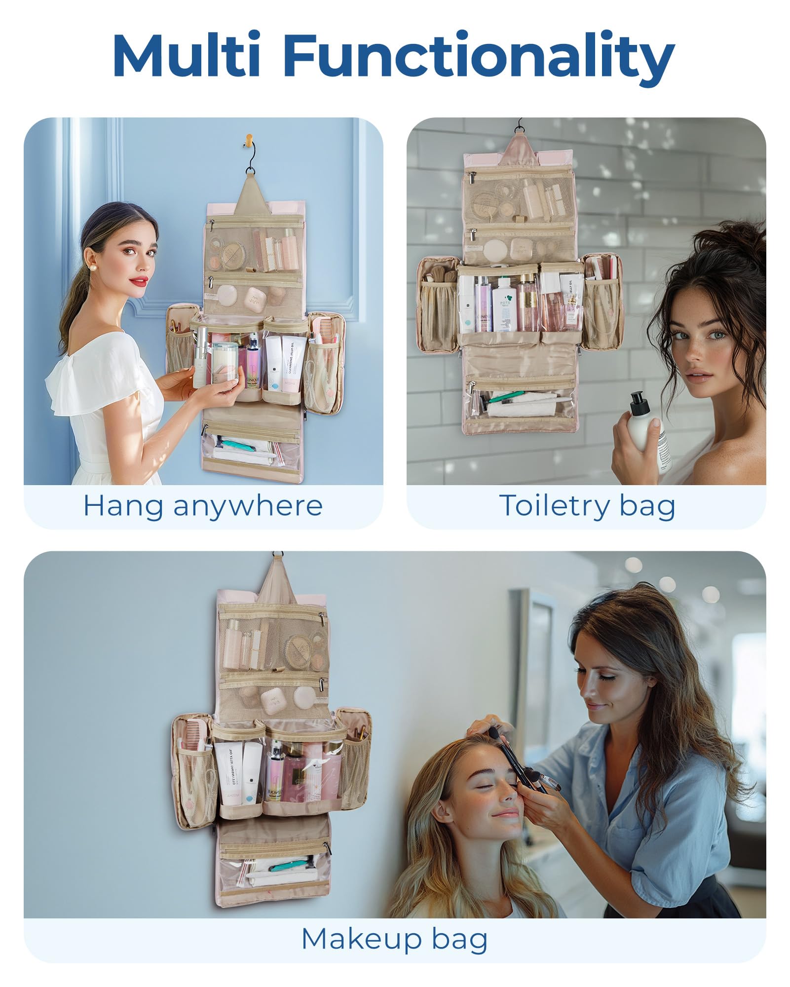 Foto 4 pulgar | Neceser de Viaje Bagsmart Beige para Mujer- Venta Internacional
