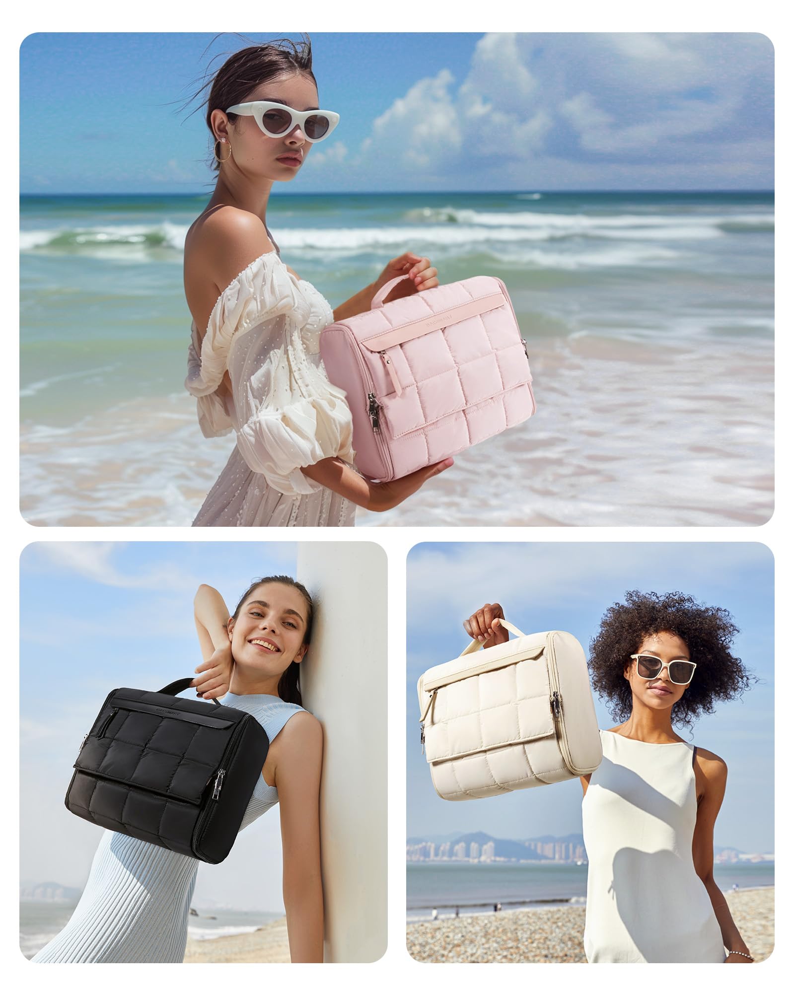 Foto 6 | Neceser de Viaje Bagsmart Beige para Mujer- Venta Internacional
