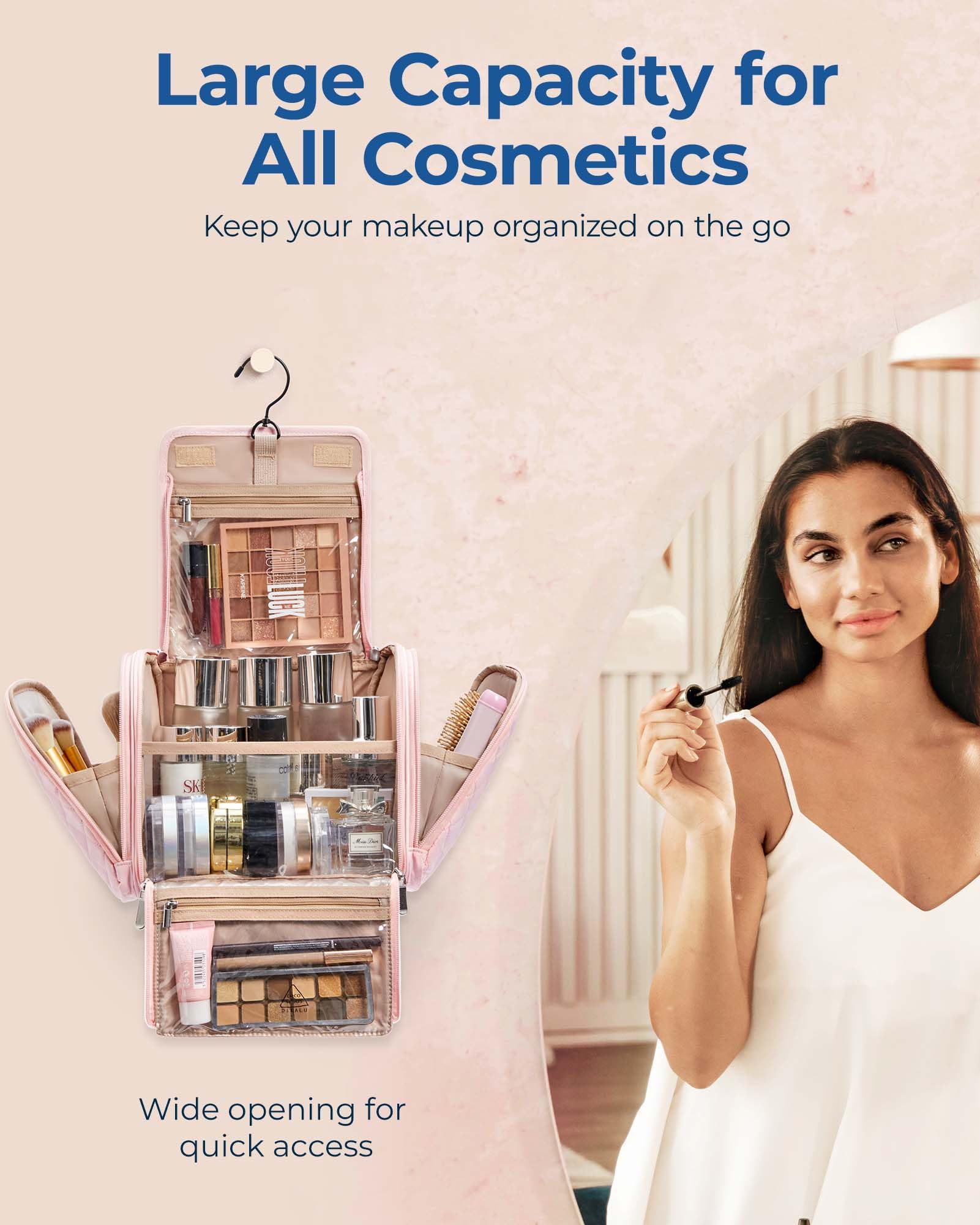 Foto 4 pulgar | Cosmetiquera Bagsmart Rosa para Mujer- Venta Internacional
