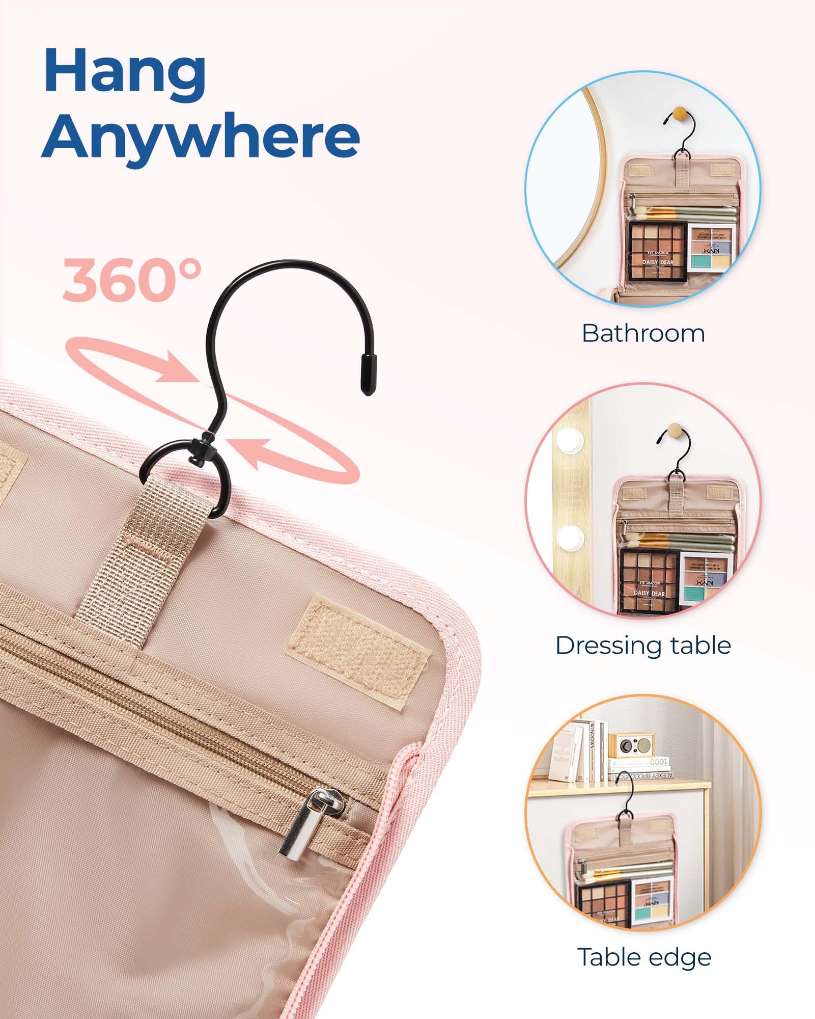Foto 7 pulgar | Cosmetiquera Bagsmart Rosa para Mujer- Venta Internacional