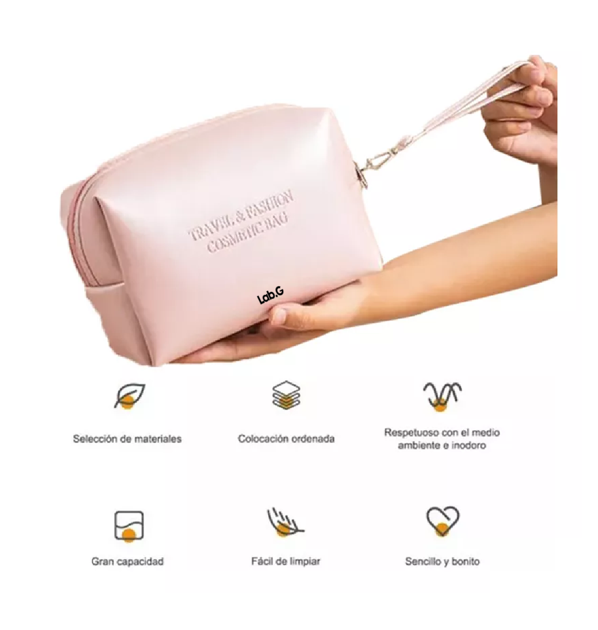 Foto 4 pulgar | Estuches De Maquillaje Bolsa Cosmetiquera Set 3 Neceser Rosa