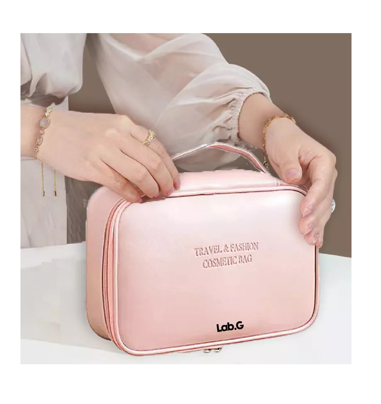 Foto 5 pulgar | Estuches De Maquillaje Bolsa Cosmetiquera Set 3 Neceser Rosa